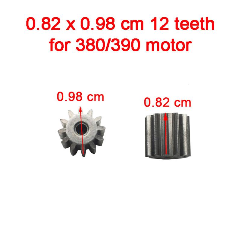 Children electric car motor metal gear,RC car 12V dc motor gear,kid's toy car engine gear 10 teeth 12 teeth gear for 550 motor
