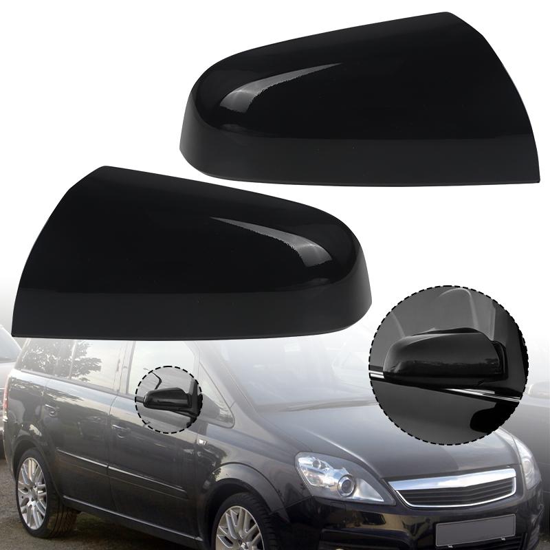 Накладка на боковое зеркало заднего вида (левая/правая) для Vauxhall Zafira MK2 2005 2006 2007 2008, загрунтованная белая / глянцевая черная