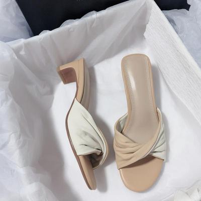 2025 новый отличный легкий в носке нежный верхняя одежда бант сочетание цветов повседневный универсальный корейская версия крутые тапочки женские летние