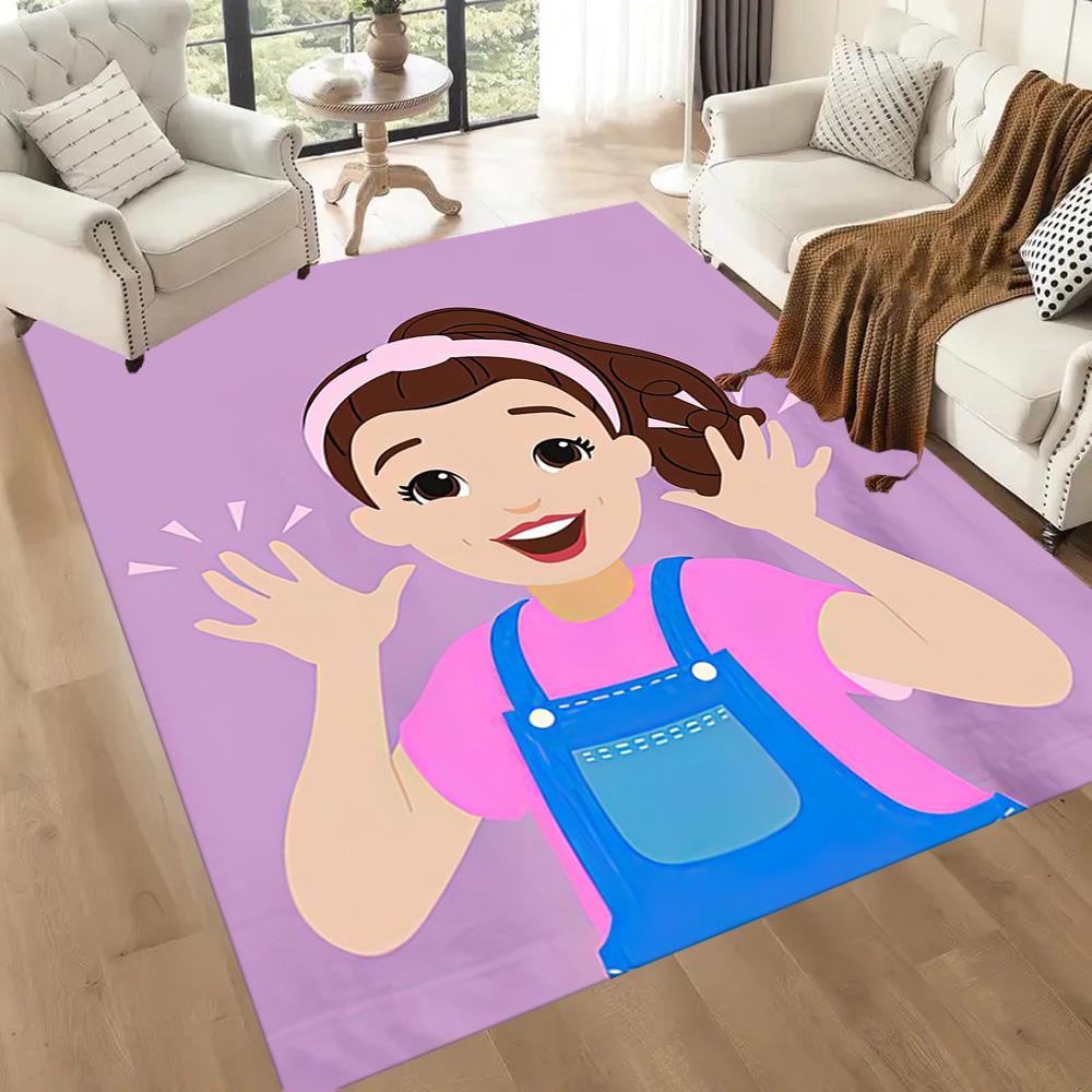 Girl With Overalls And Headband Square rugs are a great choice for living rooms, bedrooms, home décor, and as gifts.