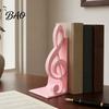 Music Themed Home Decor 3D Printed Treble Clef Bookends, Note Shelf Organizer, Non-Slip Modern Bookend Sculpture with Stable Support, Sturdy