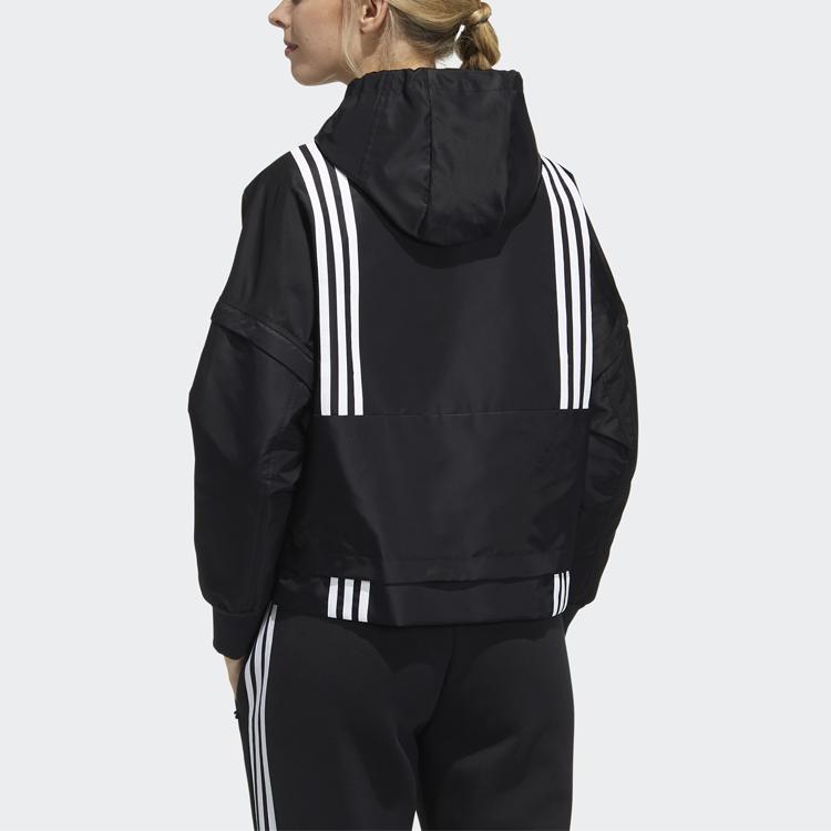 Adidas Спортивная куртка с капюшоном Легкая женская куртка Черная GT4404