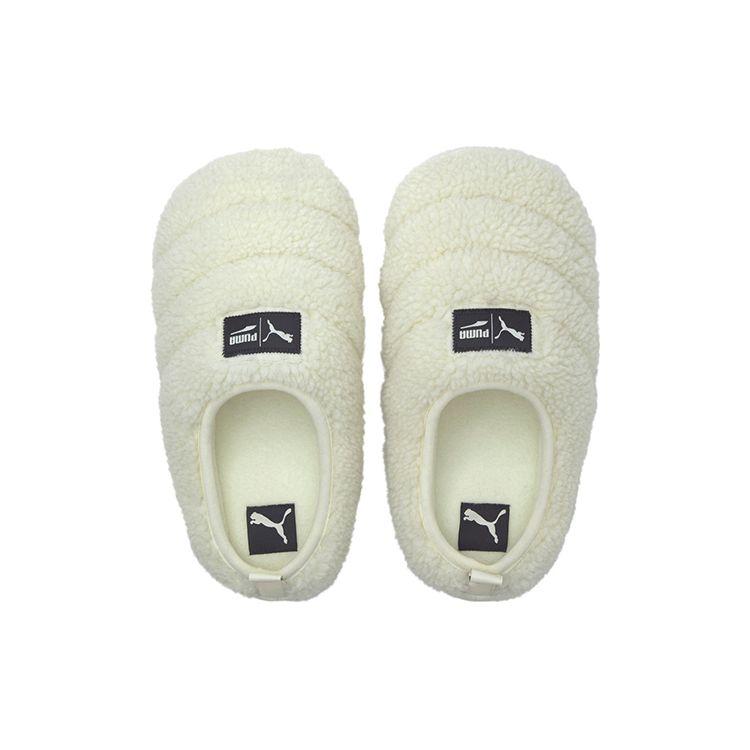 Puma Мужские повседневные тапочки Scuff Sherpa Whisper White Black 384943-01