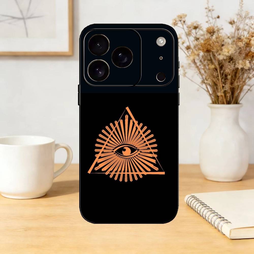 Чехол для телефона с символом масонства Силиконовый черный Мягкий Для IPhone 17,16,15,14,13,12,11,SE,Plus Pro Max