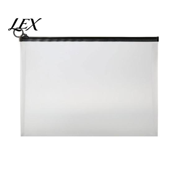 Waterproof File Envelope A4 Transparent Document Bag with Zipper, PP Folder, Durable Tear Office Filing Organizer Resistant Plastic Storage Pouch for