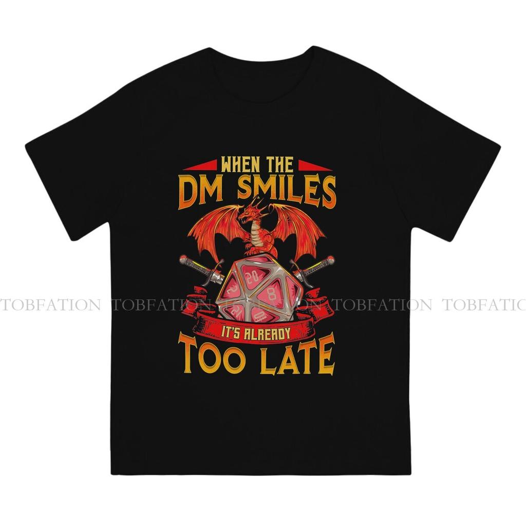 When the DM Smiles Special TShirt DND Game Casual T Shirt 100 Cotton Tshirt For Adult