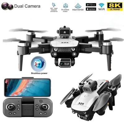 Профессиональный S2S Drone 8K HD Аэрокамера WiFi FPV Оптический поток Бесщеточный обход препятствий Квадрокоптер RC Вертолет Игрушка в подарок