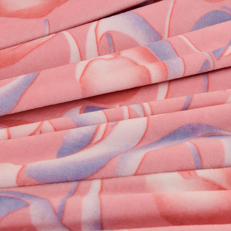 Thickened Milk Velvet Four-piece Set, Flannel Sheets and Quilt Cover, Coral Velvet Three-piece Bedding Set