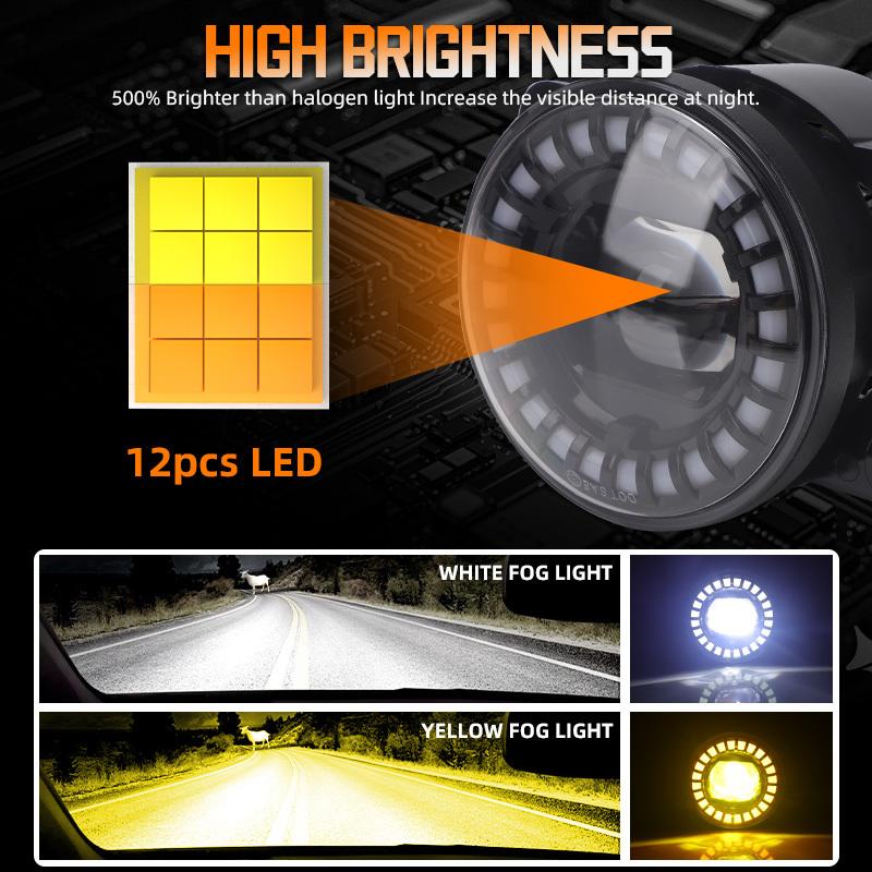 4 Inch White Amber DRL LED Fog Light For Chrysler 300 Chrysler PT Jeep Wrangler TJ JK CJ-5 CJ-7 CJ-8 Front Bumper Driving Lamp