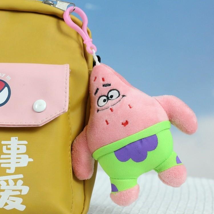 Adorable Spongebob Smiling Keychain Plush Doll Soft Short Plush 4 Inch Wholesale