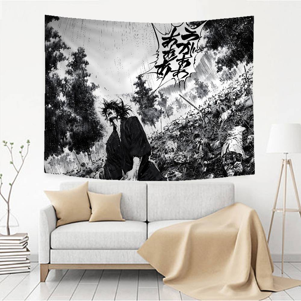 Anime Vagabond Tapestry Art Printing Japanese Wall Tapestry Anime Wall Hanging Home Decor