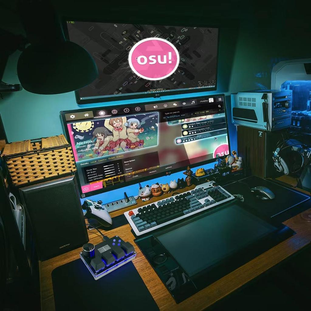 BTXETUEL SayoDevice O3C++ Клавиатура OSU с переключателями Холла с быстрым срабатыванием, магнитными линейными переключателями, ручкой и экраном, копировать/вставить, ярлык, макрос