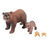 4 Pcs Brown Bear Growth Cycle Statue Realistic Detailed PVC Animal Figurine for Home Office Party