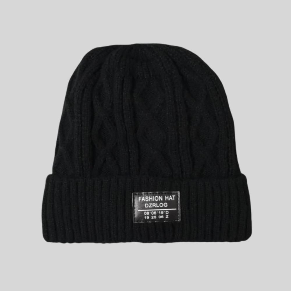Add Fur Lined Winter Hats Solid Color Knitted Hats Casual Beanie Cap Men And Women
