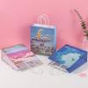 Moon Oil Painting Gift Bag Kraft Paper Bag Wedding Birthday Gift Packaging Tote Bag Portable Shopping Bag Handbag Party Supplies