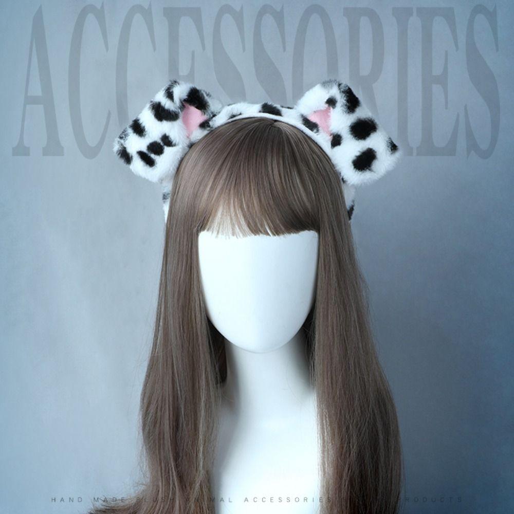 Plush Dog Ears Headband Cosplay Hair Hoop Cute Lolita Hairband Women Girls