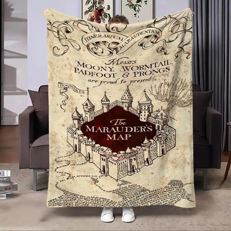 Мягкие пледы-карты Мародеров, Фланелевый плед с 3D-печатью для гостиной, дивана, кемпинга, пикника, путешествий, теплый плед, праздничные подарки