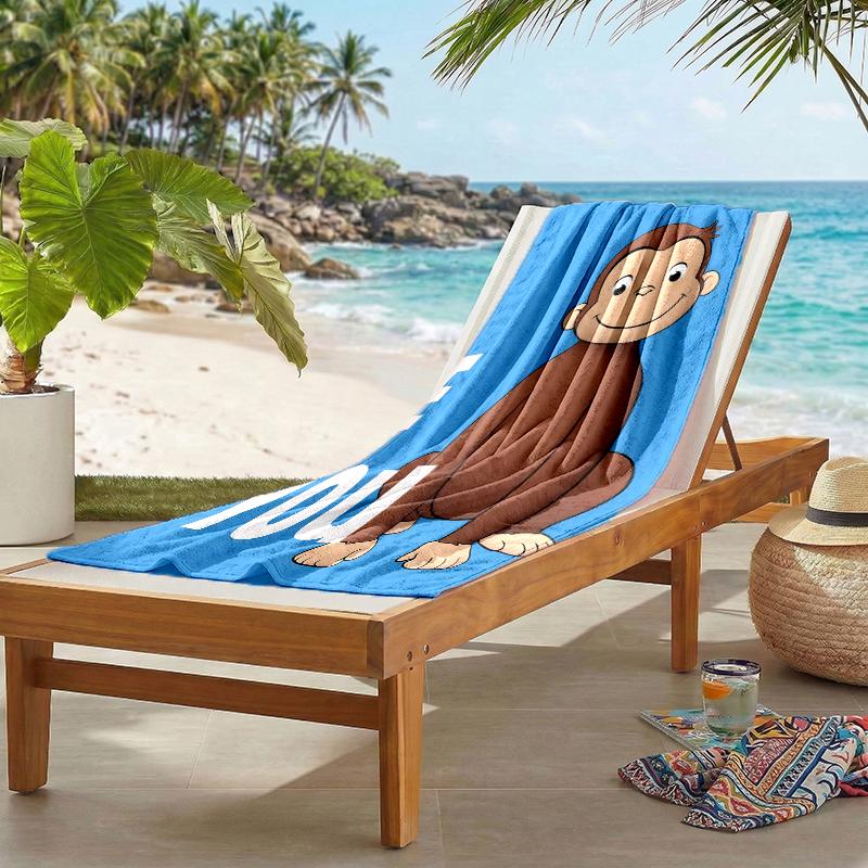 Curious George Fashion Beach Towel: Ideal for Summer Adventures Soft, absorbent and quick drying suitable for swimming and bathing