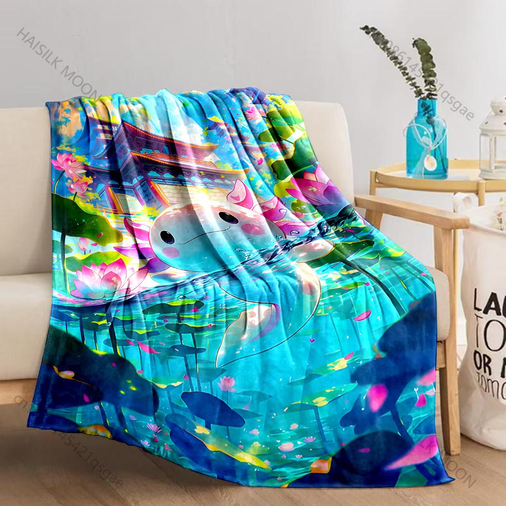 Cartoon character in water and temple Blanket Suitable for Home Bedroom Sofa Travel Camping Blanket Various Sizes for Gifts