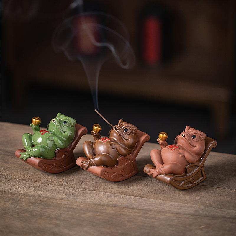 Golden Toad Tea Pet Decoration Attracting Wealth Toad Creative Tea Ceremony Accessories Tea Table Fragrance Insertion Decoration