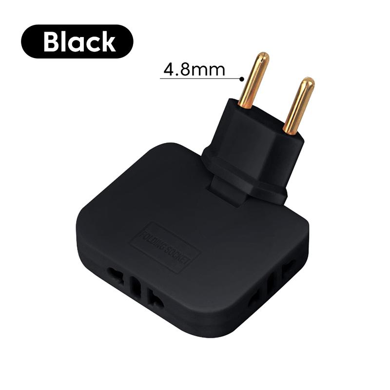 Вращающаяся на 180 градусов розетка 3-в-1 EU Plug Converter Удлинитель для путешествий EU Multi-Plug Тонкий беспроводной адаптер для розеток Розетки