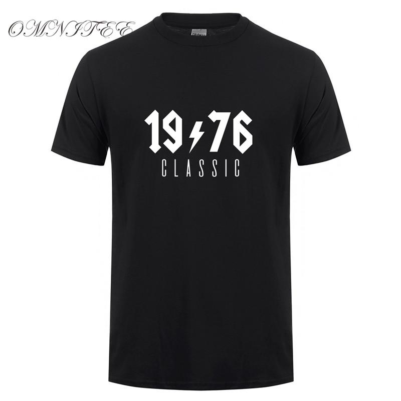 Omnitee 1976 Classic T Shirt Unisex Cotton Oneck Short Sleeve 1976 Birthday Gift Tshirt Unisexs Tops Tee Oz196