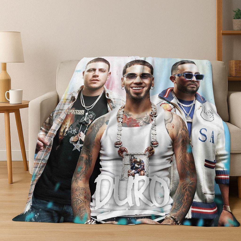 Бесплатное одеяло из фланели со звездой рэпера Anuel AA, хип-хоп исполнителя, мягкое, теплое, плед для спальни, гостиной, кровати, кемпинга, пикника, подарок