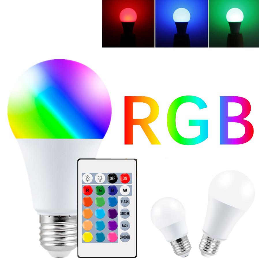 AC85-265V E27 светодиодный RGB-прожектор, лампа Bombillas, светодиодный 15 Вт, 10 Вт, 4 Вт, ИК-пульт дистанционного управления, светодиодная лампа, умная светодиодная лампа RGBW, домашний декор