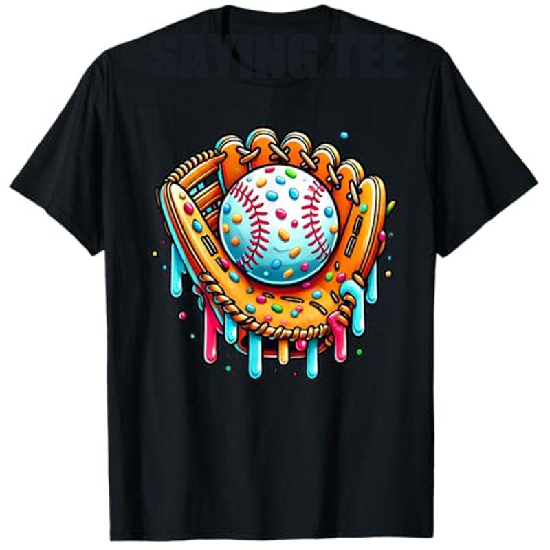 Ice Cream Drip Baseball Stuff Baseball Drip для мальчиков Футболка с графическим принтом Baseball Drip Team Новинка Подарки Y2k Блузки с коротким рукавом