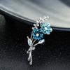 Elegant Flower Bouquet Shape Brooch Shining Rhinestones Inlaid Pin Suit Lapel Shawl Enamel Badge Coat Accessories