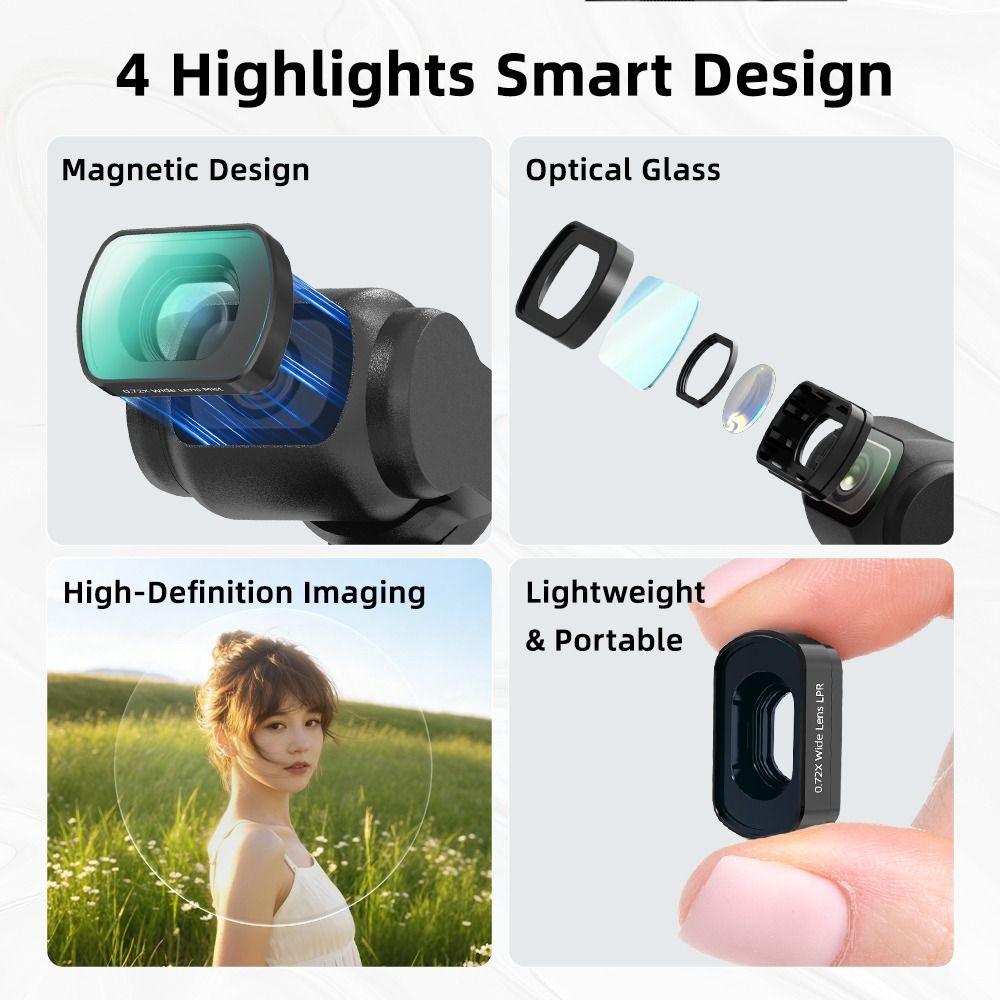 Magnetic Beauty Filter External Lens for DJI Osmo Pocket 4 3 Gimbal Camera Accessories