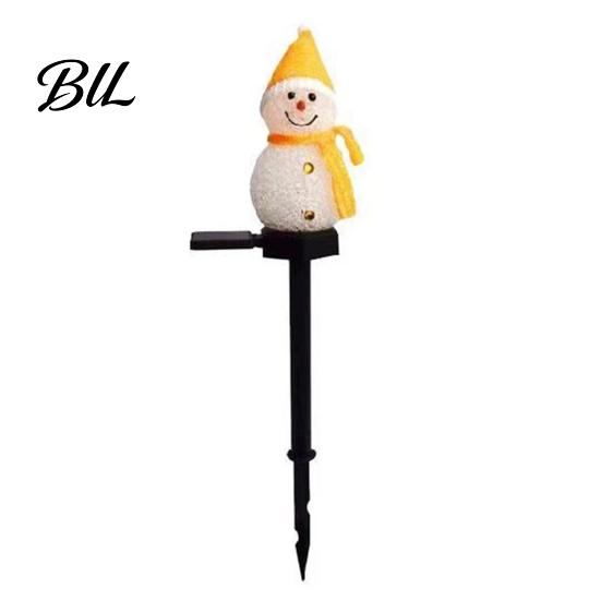 Christmas Party Exterior Decor Solar Snowman Pathway Lights, Outdoor Waterproof Ground Stake with LED Decorative Lawn Ornament Light, Garden Light for