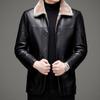 Genuine Leather Down Jacket Men's Sheepskin Jacket Lapel Thickened Casual Plus Fat Oversized Coat