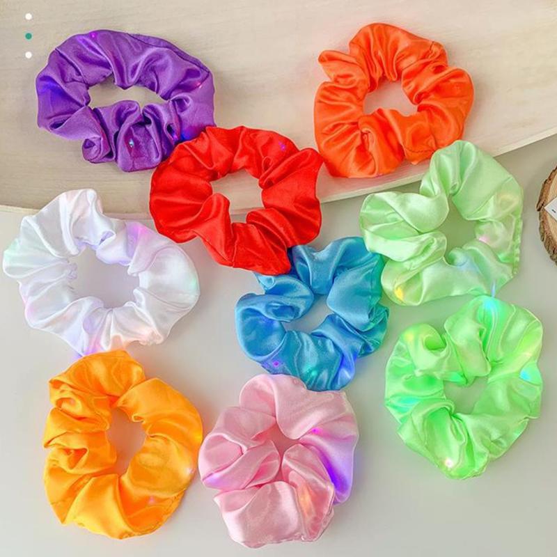 1/10 шт. Светящиеся резинки для волос LED Scrunchy Светящиеся резинки для волос Световые ободки Свадебные, Дни рождения, Подарки, Головные уборы, Аксессуары для волос
