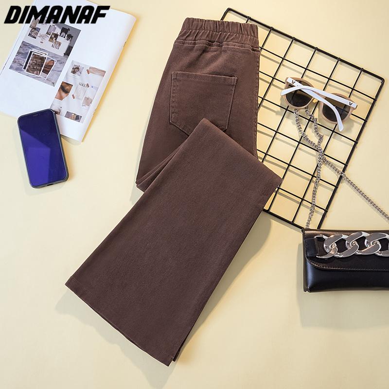 DIMANAF 2023 Большие размеры весенние брюки женские эластичные брюки свободные повседневные расклешенные женские шаровары брюки 4XL