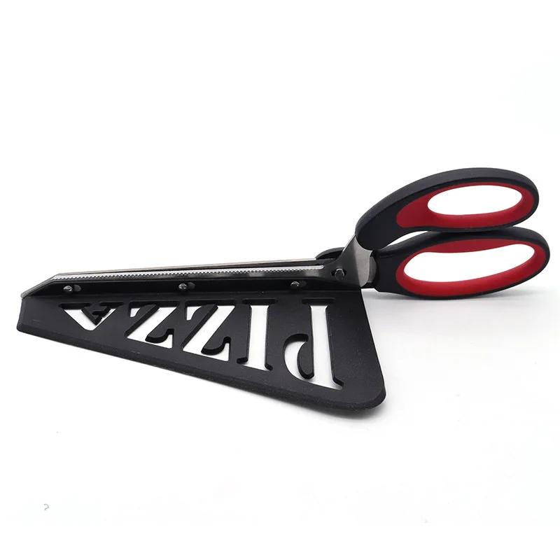 3 In 1 Removable Stainless Steel Pizza Cutting Tools Household Hollow Out Shovels + Scissors Kitchen Sharp Long Cake Knife