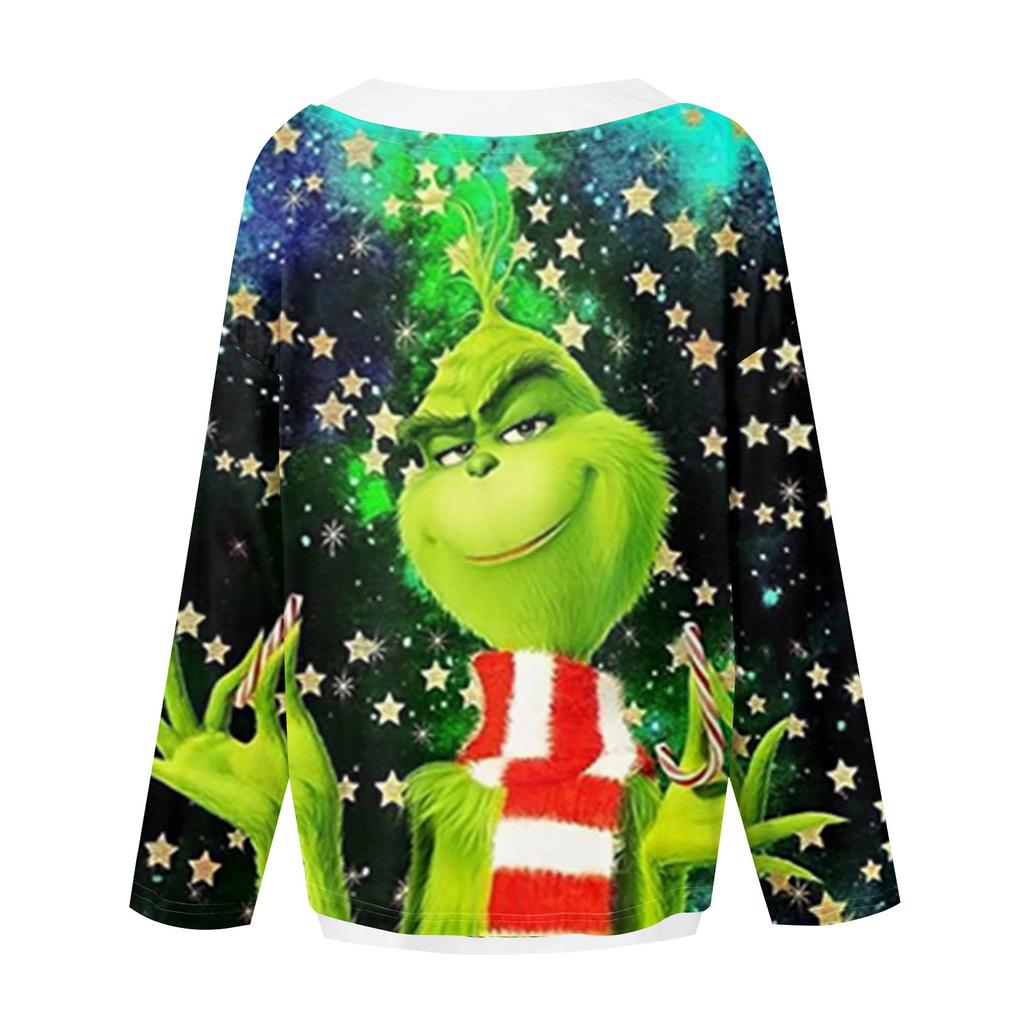 Женская повседневная модная винтажная толстовка с длинным рукавом и круглым вырезом с принтом, многослойный пуловер, топ