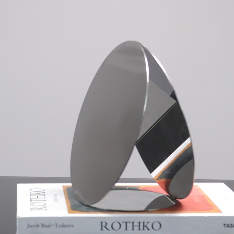 Простой современный серебряный металлический зеркальный геометрический орнамент гостиная тумба под телевизор модель рабочего стола креативное украшение