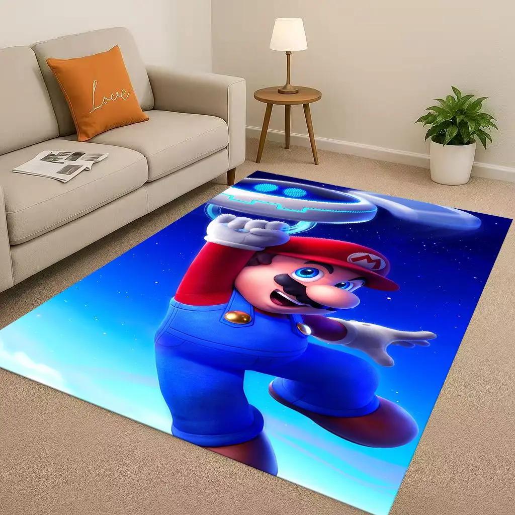 Mario Game Cartoon Christmas Gift Living Room Non-Slip Area Rug Carpet for Bedroom Playroom Sofa,Home Decor Doormat