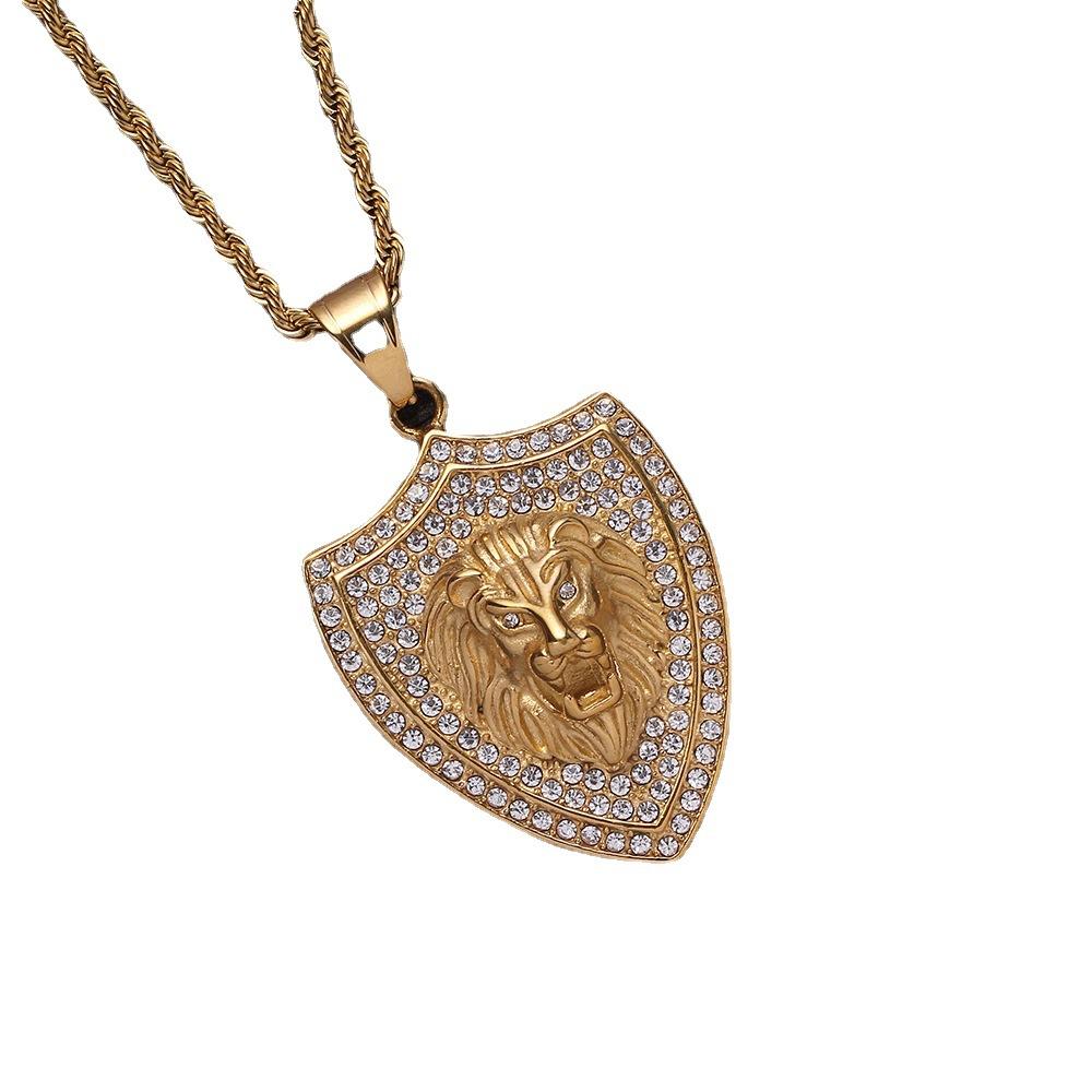 Европейские и американские хип-хоп щит украшения силуэт животного трехмерное ожерелье