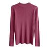 Women Autumn Winter Knitted Sweater Half High Collar Solid Color Underlay All Match Long Sleeve Top
