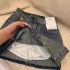 2025 Vintage High Waist Denim Mini Skirt for Women, Plus Size, Slimming, Anti-Exposure, Bodycon Workwear for Summer