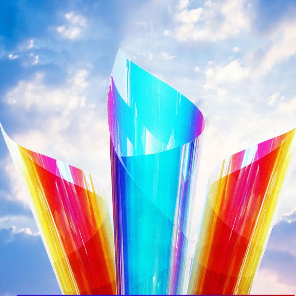 Glass Dichroic Home Decor Glass Sticker Gradual Decorative Film Rainbow Color Sticker Window Film