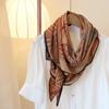 Deep Khaki 30% Silk 70% Wool Scarf Shawl Printed New Brand Fall Winter Women Triangle Silk Wool Scarves Wraps 130*200cm