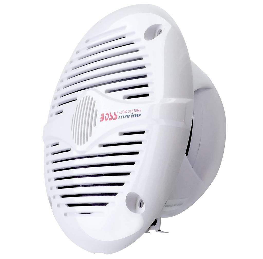 White 5.25 Inch Waterproof Speaker 15.5cm Outside Diameter 2-Way Dual Cone 150W Full Range