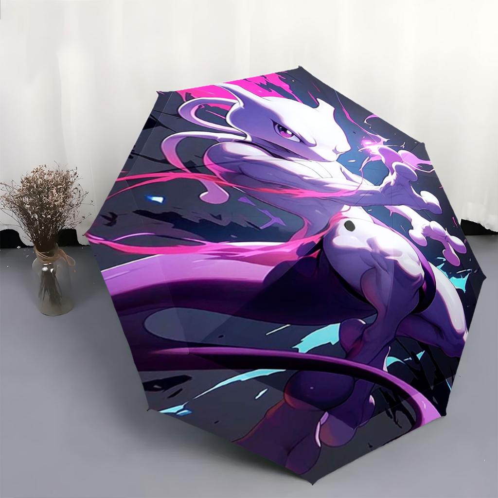 Mewtwo Pokemon Anti UV Umbrella Sun Protection Shade Umbrella Waterproof Windproof Outdoor Travel Parasol