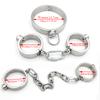 Тяжелые наручники из нержавеющей стали и ножные кандалы, набор, рабский ограничительный комплект, металлический ошейник, съемные наручники, секс-игрушки для пар