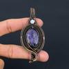 Russian Charoite, Moonstone Gemstone Pure Copper Wire Wrapped Designer Handmade Pendant Jewelry For Gift