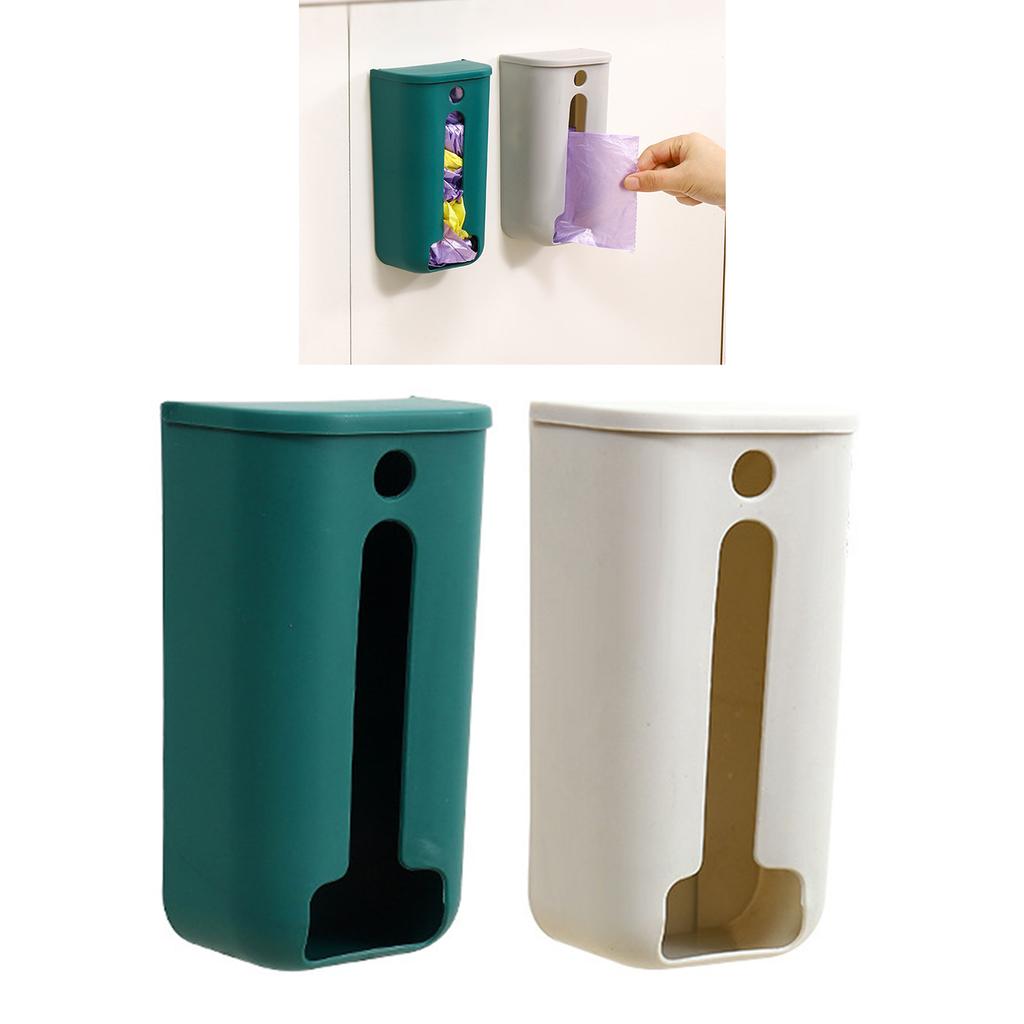 Trash Bag Dispenser Plastic Holder Wall Mount Kitchen Cabinet Organizers Storage Box Holder for Trash Bag Plastic Bag