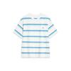 Striped Loose Short Sleeve T-Shirt Unisex Tops Blue Green AHST597-4
